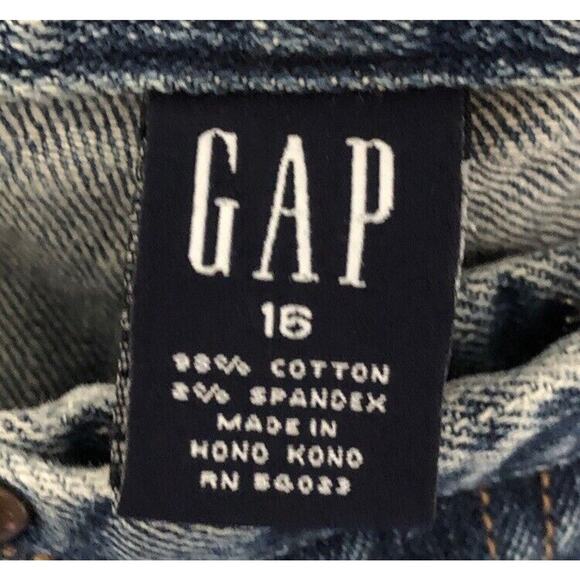 Gap Jeans Womens 16 Blue Denim Bootcut Pocket Flaps Medium Wash High Rise Denim - Picture 3 of 4